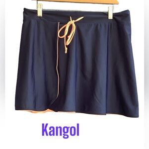 Kangol Navy Swim Skirt with Orange Drawstring